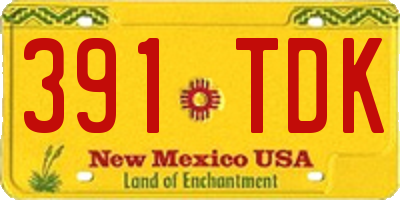 NM license plate 391TDK