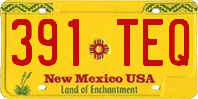 NM license plate 391TEQ