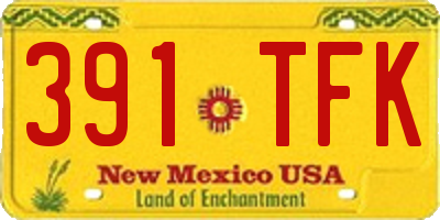 NM license plate 391TFK
