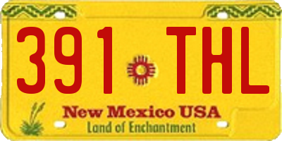 NM license plate 391THL