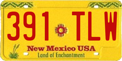 NM license plate 391TLW