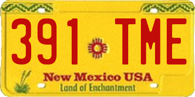 NM license plate 391TME