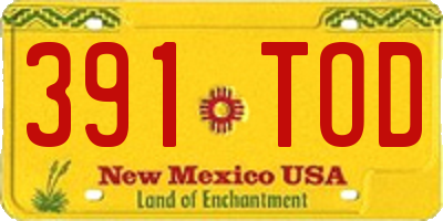 NM license plate 391TOD