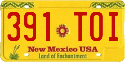NM license plate 391TOI