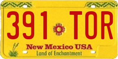 NM license plate 391TOR