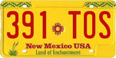 NM license plate 391TOS