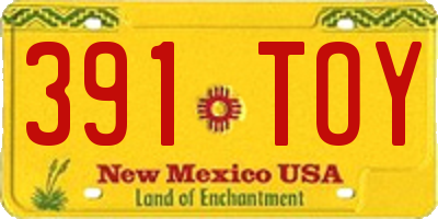 NM license plate 391TOY