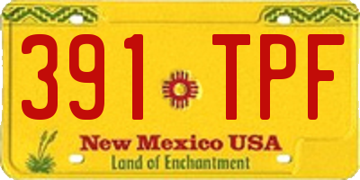 NM license plate 391TPF