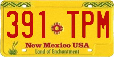 NM license plate 391TPM