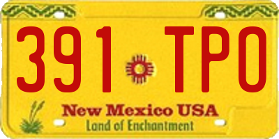 NM license plate 391TPO