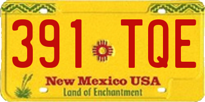 NM license plate 391TQE