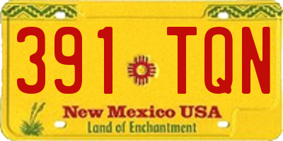 NM license plate 391TQN