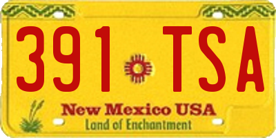 NM license plate 391TSA