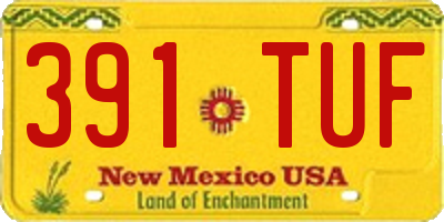 NM license plate 391TUF