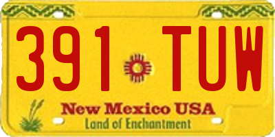 NM license plate 391TUW