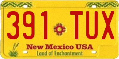 NM license plate 391TUX