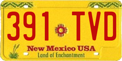 NM license plate 391TVD