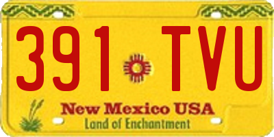NM license plate 391TVU