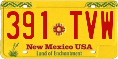 NM license plate 391TVW