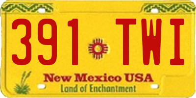 NM license plate 391TWI