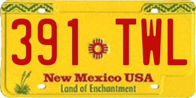 NM license plate 391TWL