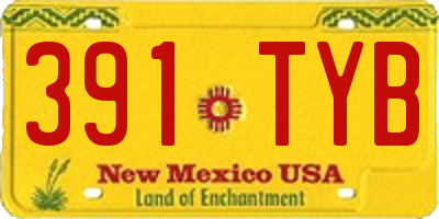 NM license plate 391TYB