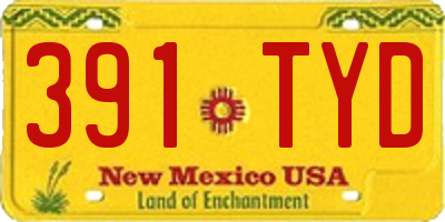 NM license plate 391TYD
