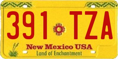 NM license plate 391TZA