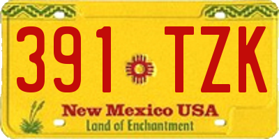 NM license plate 391TZK