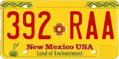 NM license plate 392RAA