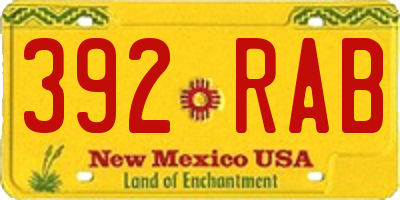 NM license plate 392RAB
