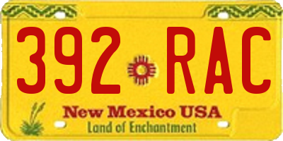 NM license plate 392RAC