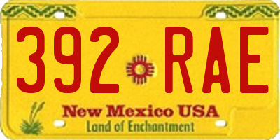 NM license plate 392RAE