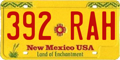 NM license plate 392RAH