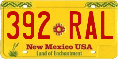 NM license plate 392RAL