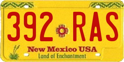 NM license plate 392RAS