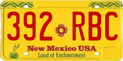 NM license plate 392RBC