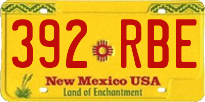 NM license plate 392RBE
