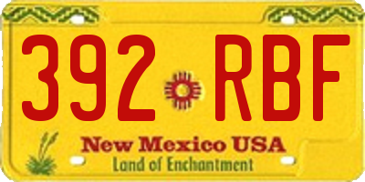 NM license plate 392RBF