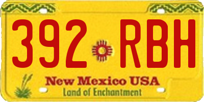 NM license plate 392RBH