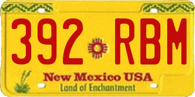 NM license plate 392RBM