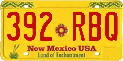 NM license plate 392RBQ