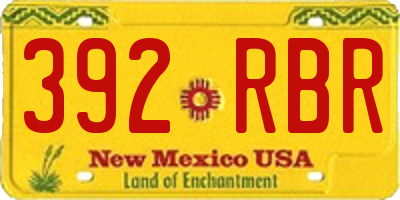 NM license plate 392RBR