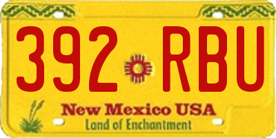NM license plate 392RBU