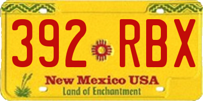 NM license plate 392RBX