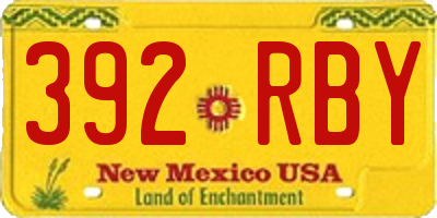 NM license plate 392RBY