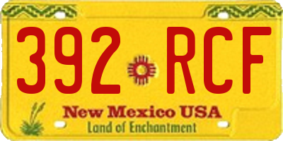 NM license plate 392RCF
