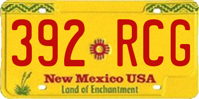NM license plate 392RCG