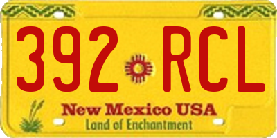 NM license plate 392RCL