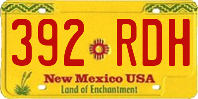NM license plate 392RDH